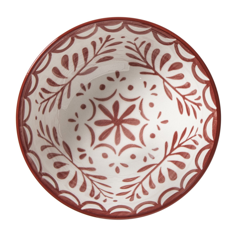 Schaaltje sterre klein - rood/wit - ø12x5.8 cm