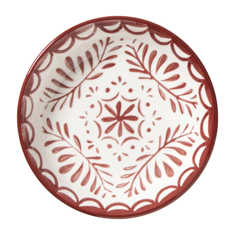 Schoteltje sterre - rood/wit - ø9.7x2 cm