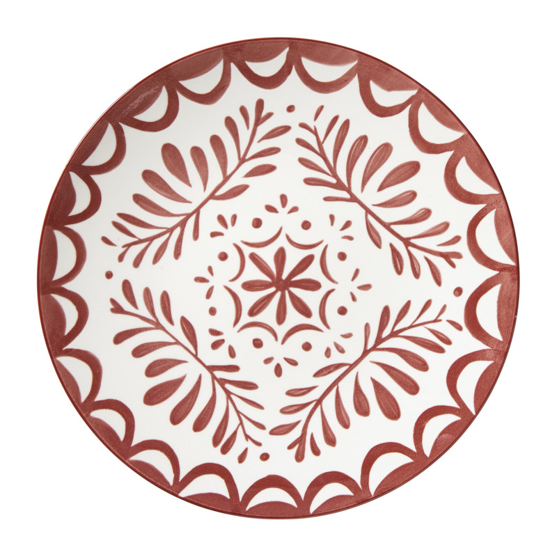 Dinerbord sterre - rood/wit - ø26.8x2.6 cm