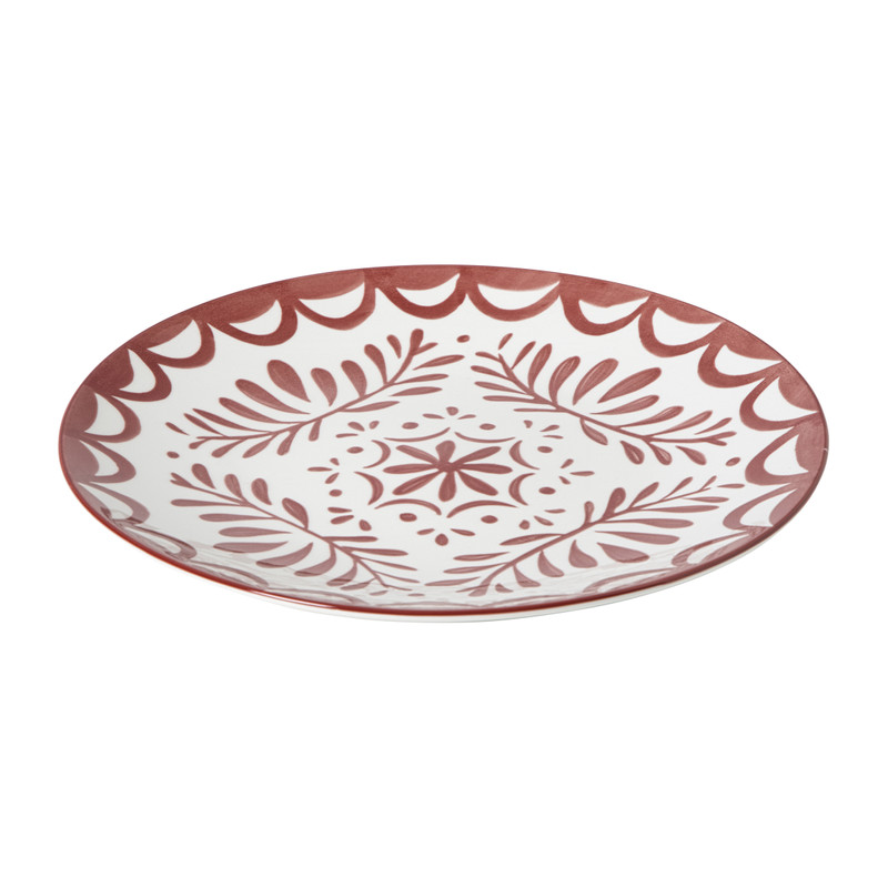 Dinerbord sterre - rood/wit - ø26.8x2.6 cm