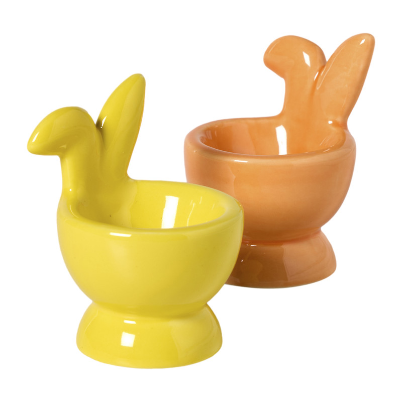 Eierdopje met oren - geel