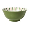 Schaaltje bloem streep groot - groen - ø15.5x7 cm