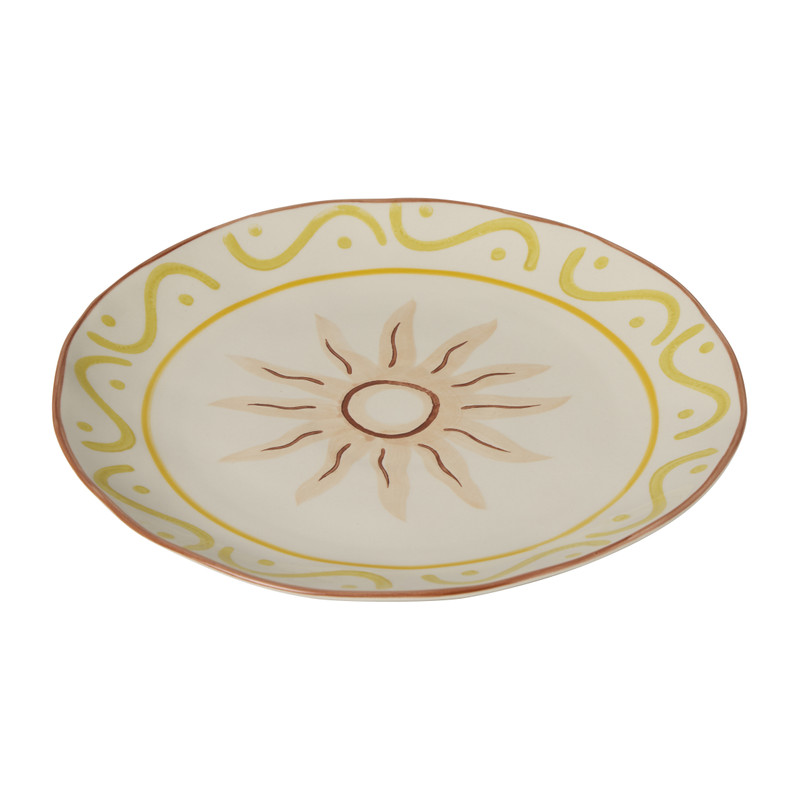 Dinerbord luna - beige/roze/geel - ø25x3 cm