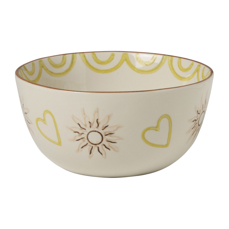 Schaaltje luna groot - beige/roze/geel - ø13.8x6.5 cm