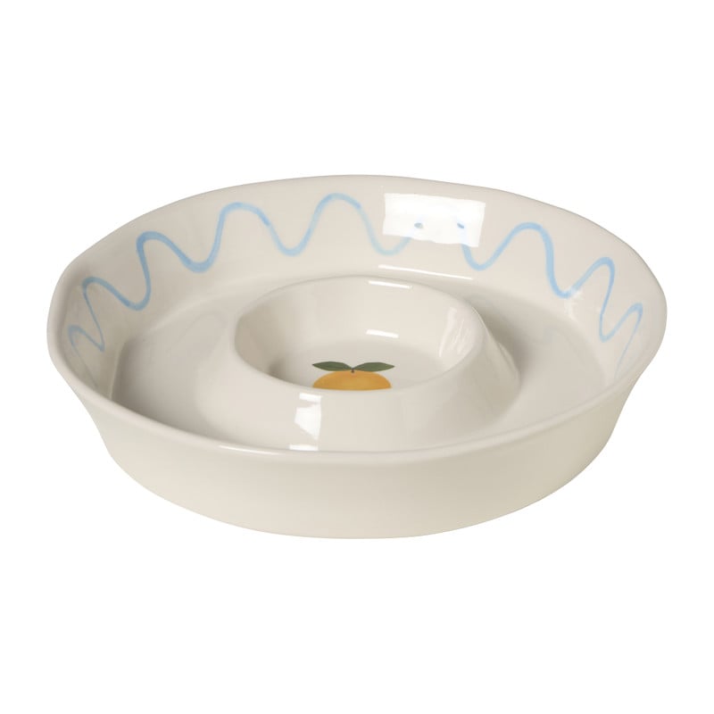 Snackschaal sinaasappel - oranje/blauw - ø27x4.5 cm