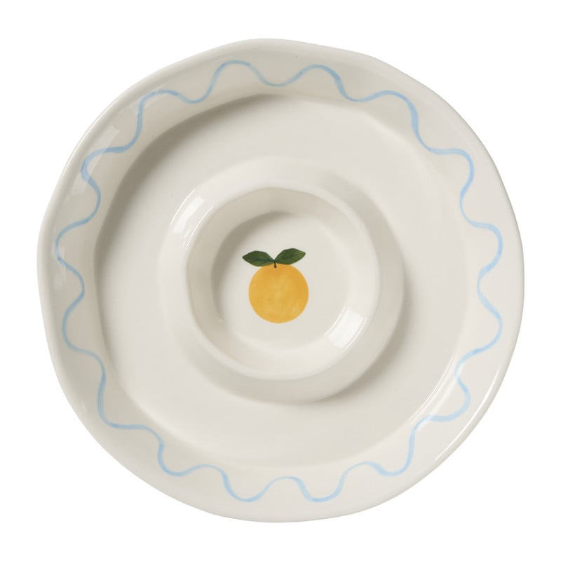 Snackschaal sinaasappel - oranje/blauw - ø27x4.5 cm