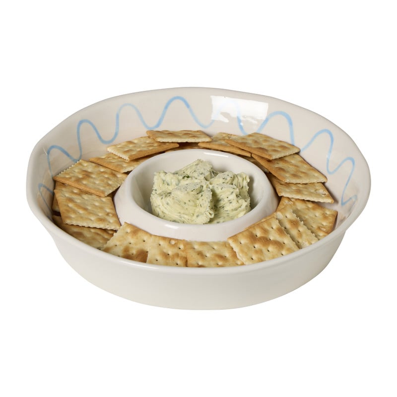 Snackschaal sinaasappel - oranje/blauw - ø27x4.5 cm