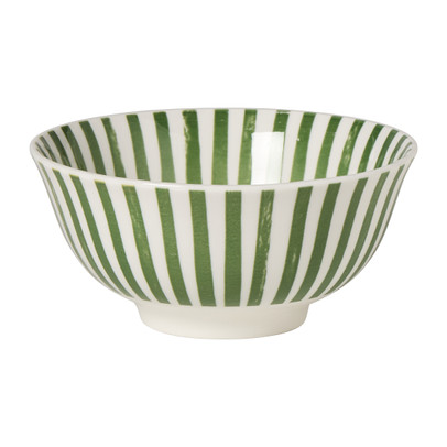 Schaaltje streep - groen/wit - ø15.5x7 cm