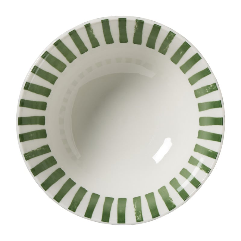 Schaaltje streep - groen/wit - ø15.5x7 cm
