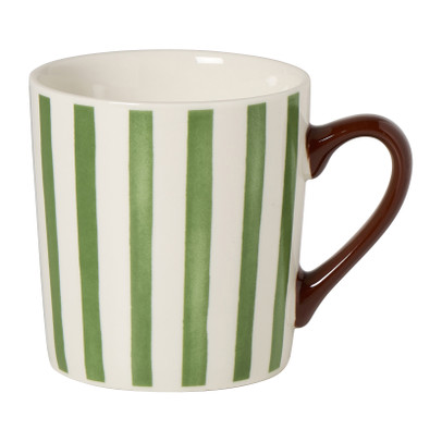 Mok streep - groen/wit - 240 ml