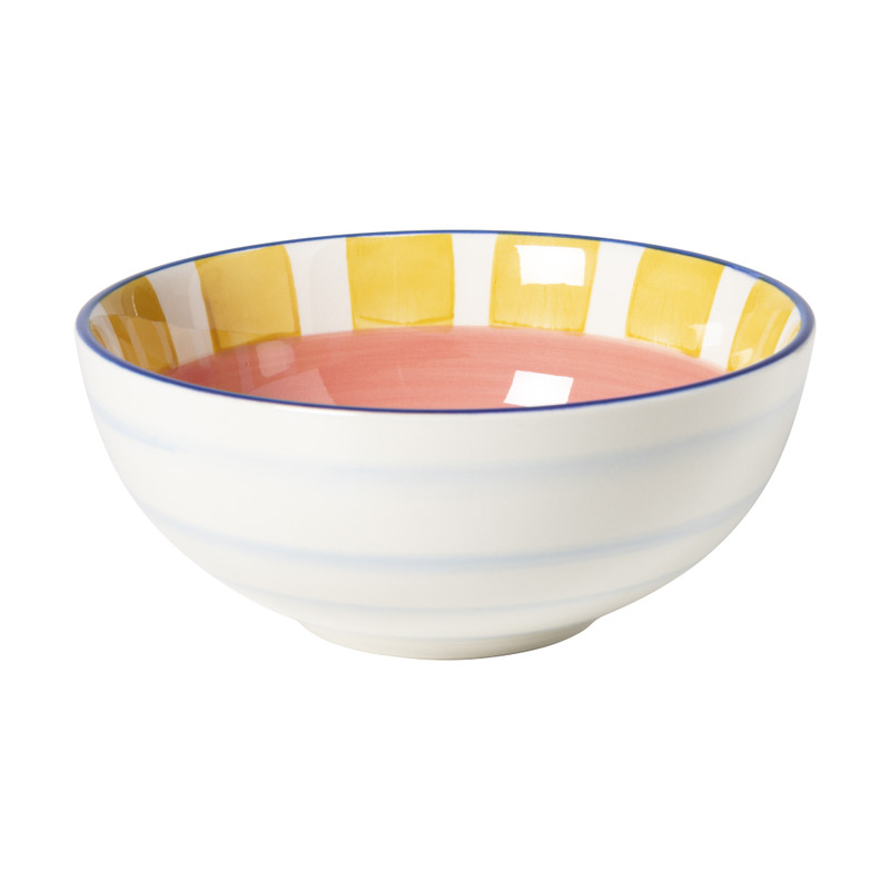 Schaaltje streep - blauw - ø16.5x6 cm - Happy at Home by Sanny