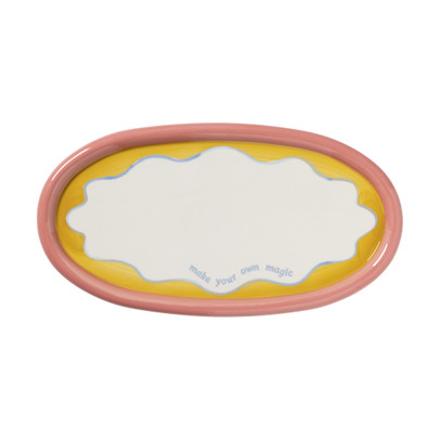 Plateau ovaal - multikleur - 1.8x16.3x30.5 cm - Happy at Home by Sanny