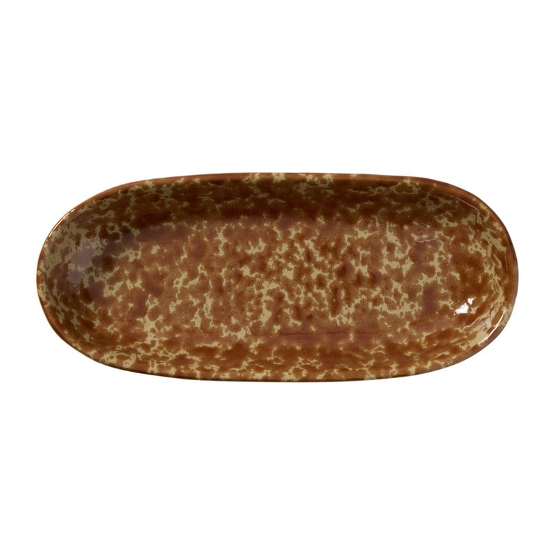 Schaal gevlekt ovaal - bruin - 3.7x23x10.6 cm