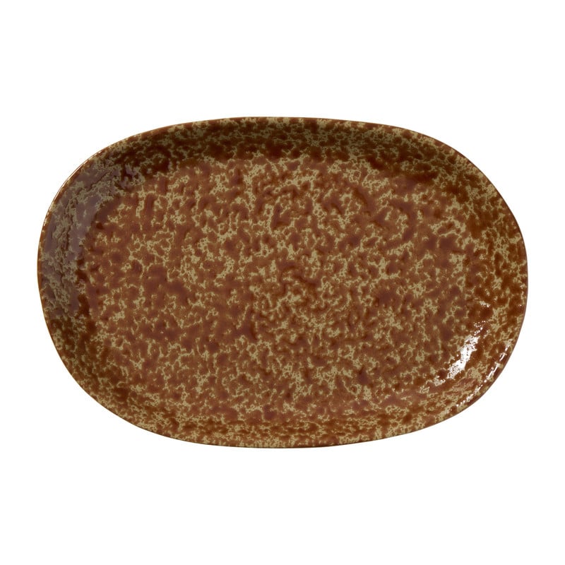 Schaal gevlekt laag - bruin - 3.3x28.2x20 cm