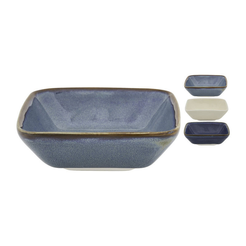 Tapas schaal - diverse kleuren - 8.6x8.6 cm 