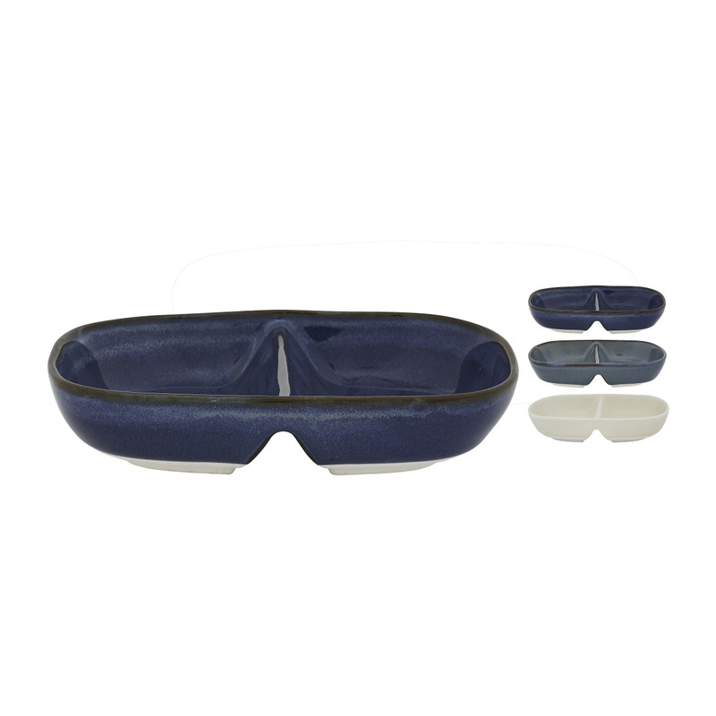 Tapas schaal - diverse kleuren - 14.9x10.7 cm 