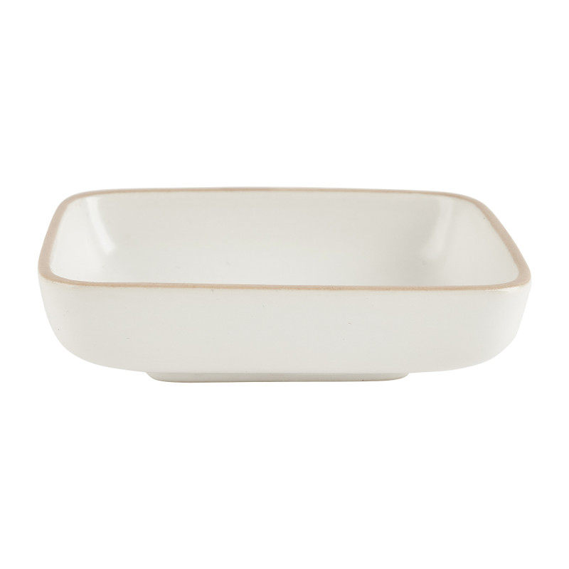 Tapas schaaltje met bruine rand - 10x7 cm