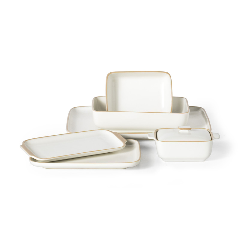 Tapas schaaltje met bruine rand - 10x7 cm