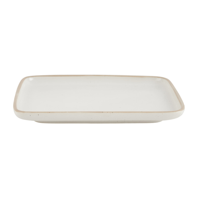 Tapas bordje met bruine rand - 14x10 cm