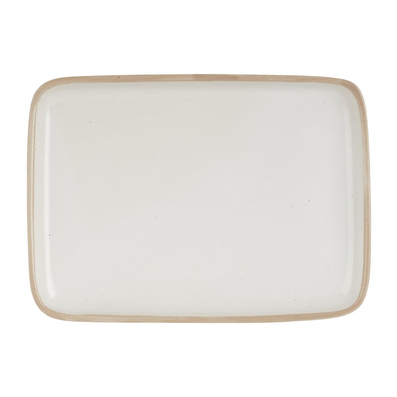 Tapas bordje met bruine rand - 14x10 cm