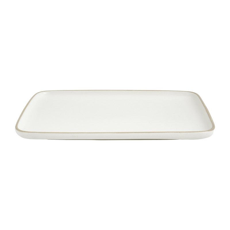Tapas bord met bruine rand - 29.5x21 cm 