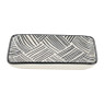 Tapas schaaltje Sevilla rechthoekig - zwarte streepjes - 12.5x6x5 cm