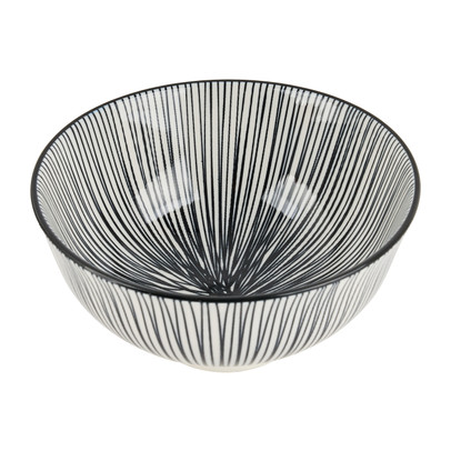 Tapas rijstschaaltje Sevilla - zwarte lijnen - ø11.5x5.8 cm