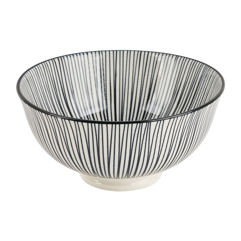 Tapas rijstschaaltje Sevilla - zwarte lijnen - ø11.5x5.8 cm