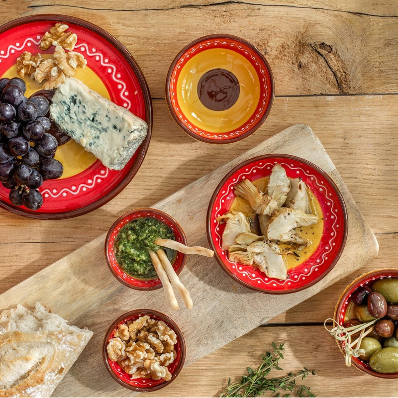 Kom solO - rood/geel - ø13 cm