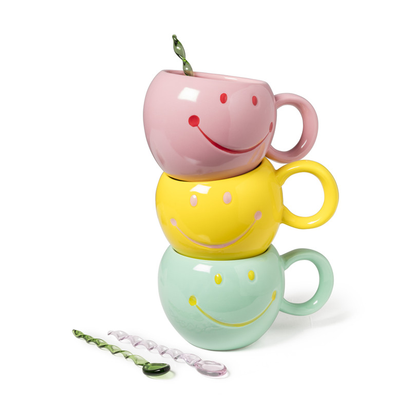 Smiley mok - roze - 150 ml