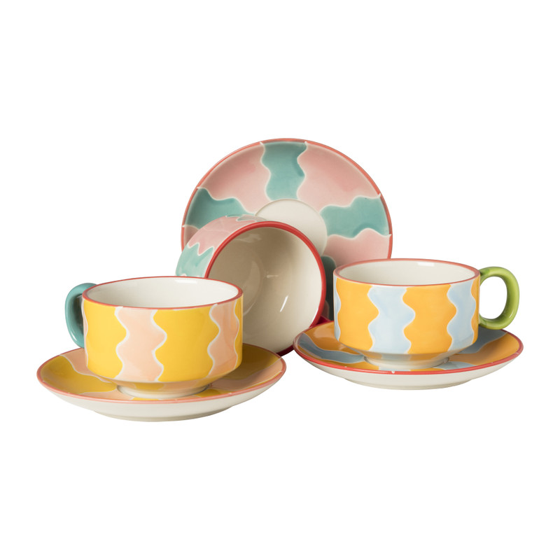 Mok artist - blauw/roze - 175 ml