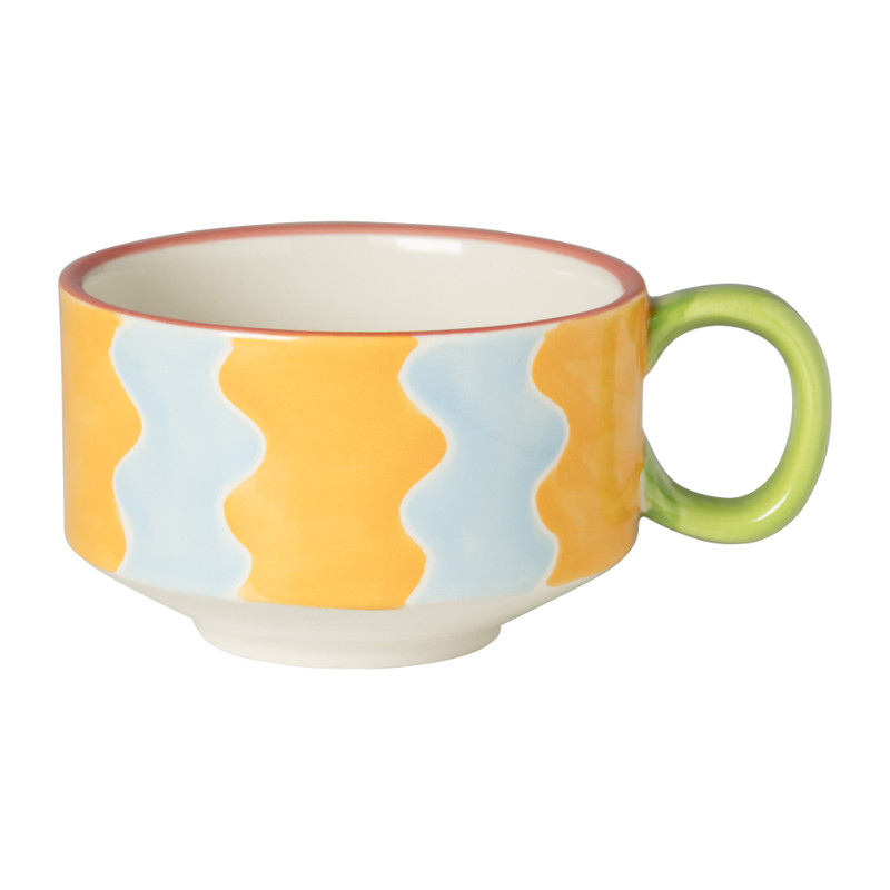 Mok artist - oranje/blauw - 175 ml