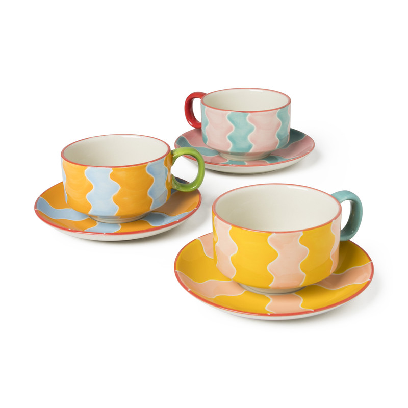 Mok artist - oranje/blauw - 175 ml