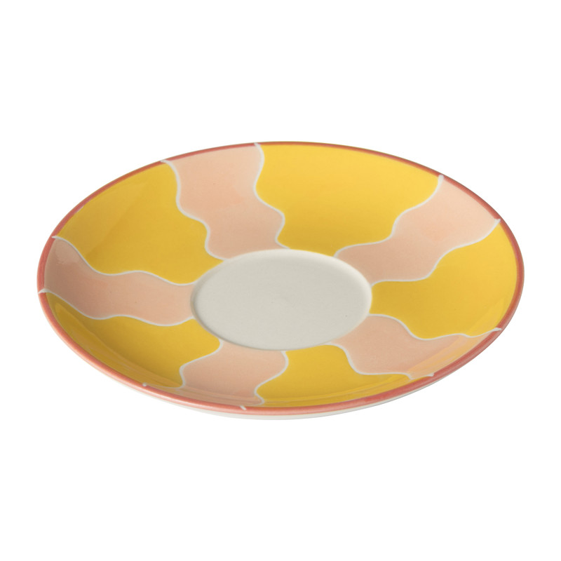 Schotel artist - geel/roze - ø14x2 cm