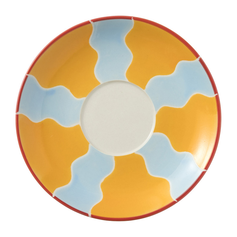 Schotel artist - oranje/blauw - ø14x2 cm
