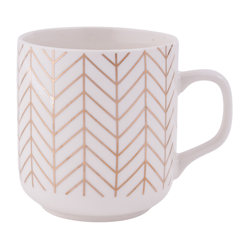 Mok grafisch - 30 cl - wit/goud - diverse varianten