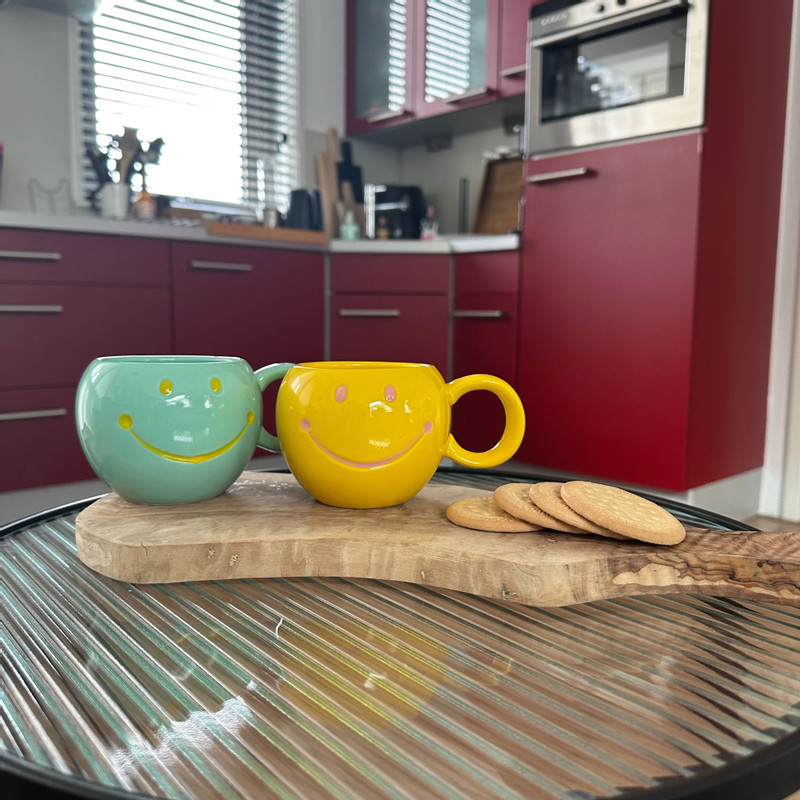 Smiley mok - geel - 150 ml