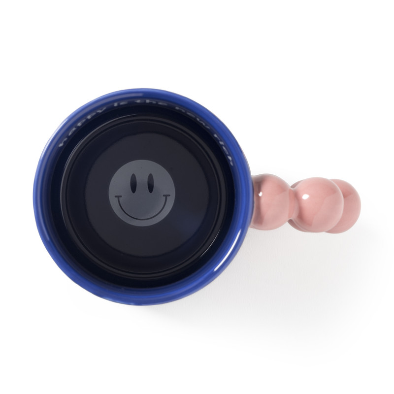 Mok smiley - blauw/roze - 300 ml - Happy at Home by Sanny