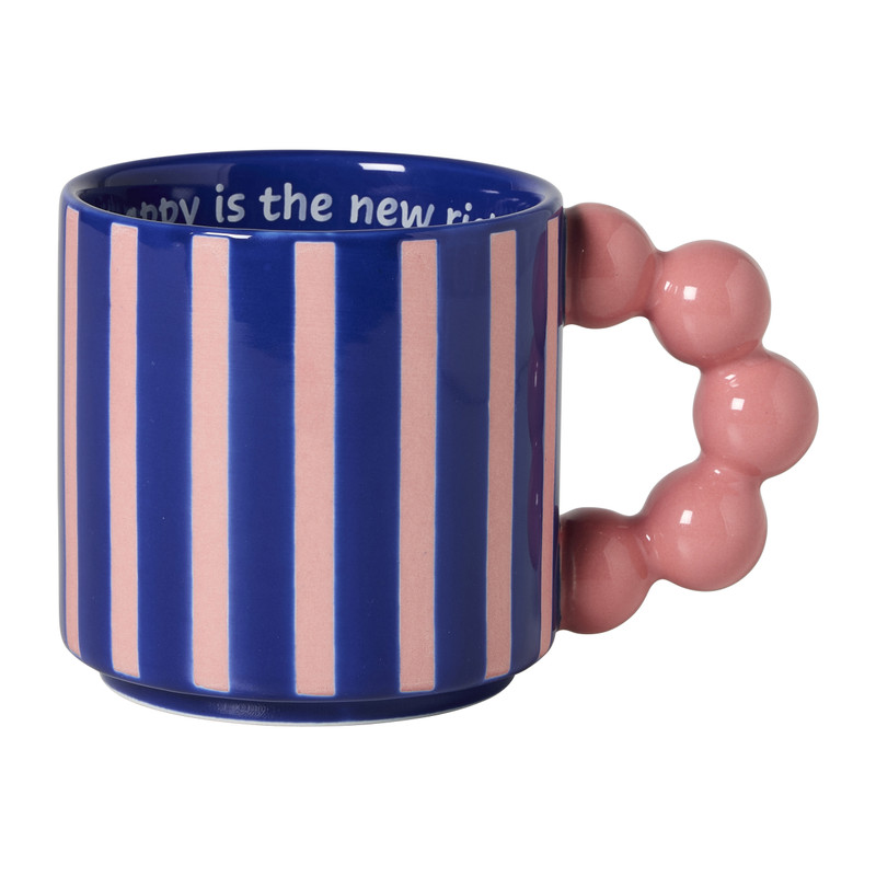 Mok smiley - roze/blauw - 300 ml - Happy at Home by Sanny