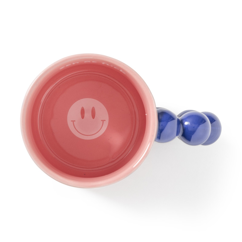 Mok smiley - roze/blauw - 300 ml - Happy at Home by Sanny