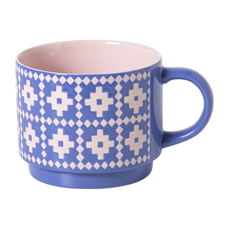 Mok clashing colour - blauw - 445 ml