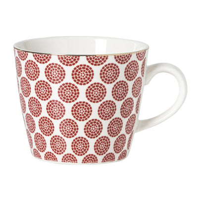 Mok Mirna bloem - rood/wit - 360 ml