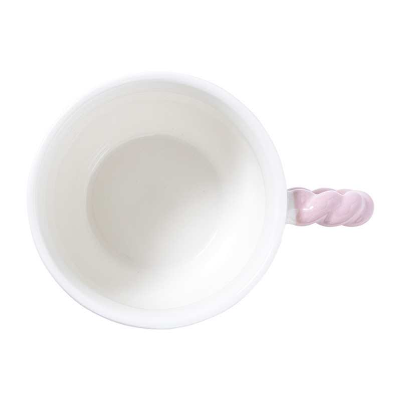 Mok kersen - wit/roze - 280 ml