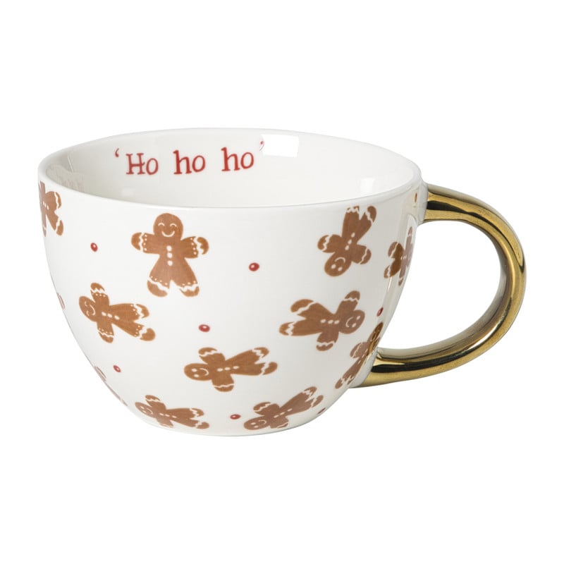 Mok gingerbread - wit/goud - 420 ml