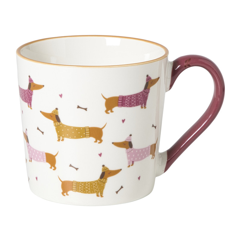 Mok teckels - multikleur - 400 ml
