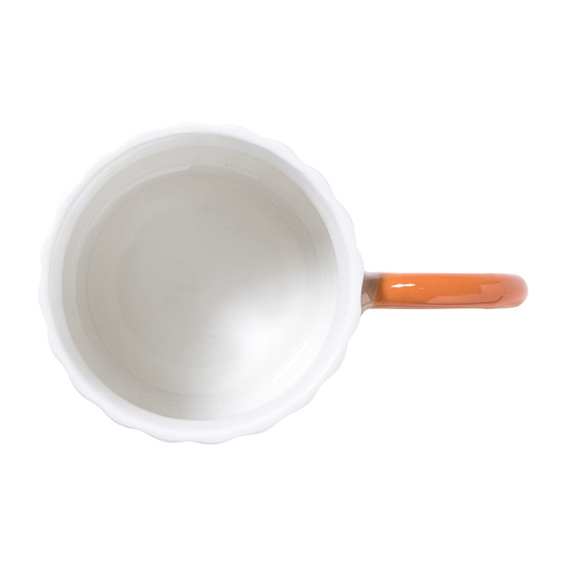 Mok ribbel - bruin/oranje - 200 ml