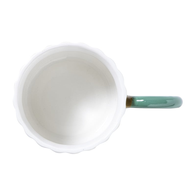 Mok ribbel - geel/groen - 200 ml