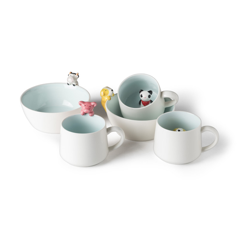 Mok met diertje op rand - diverse varianten