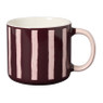 Mok streep - roze/bordeaux rood - 320 ml