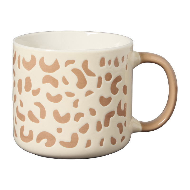 Mok animal - beige/bruin - 320 ml